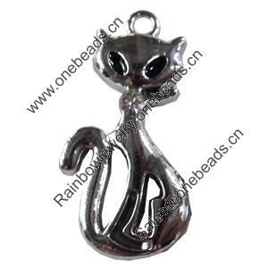 Zinc Alloy Charm/Pendant with Crystal, 16x32mm, Sold by PC