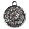 Zinc Alloy Charm/Pendant with Crystal, 14x18mm, Sold by PC