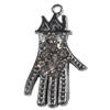 Zinc Alloy Charm/Pendant with Crystal, 17x30mm, Sold by PC