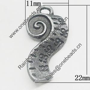 Pendant, Zinc Alloy Jewelry Findings, 11x22mm, Sold by Bag