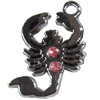Zinc Alloy Charm/Pendant with Crystal, 14x23mm, Sold by PC