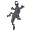 Zinc Alloy Charm/Pendant with Crystal, 14x30mm, Sold by PC