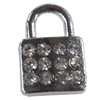 Zinc Alloy Charm/Pendant with Crystal, 10x15mm, Sold by PC