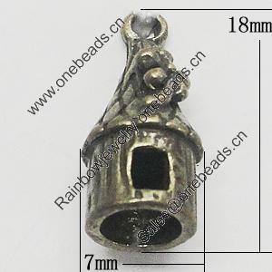 Pendant, Zinc Alloy Jewelry Findings, 7x18mm, Sold by Bag