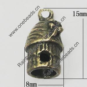 Pendant, Zinc Alloy Jewelry Findings, 8x15mm, Sold by Bag