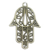 Pendant, Zinc Alloy Jewelry Findings, Hand 28x44mm, Sold by Bag