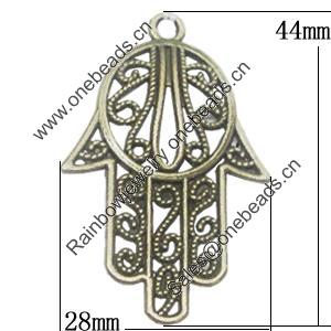 Pendant, Zinc Alloy Jewelry Findings, Hand 28x44mm, Sold by Bag