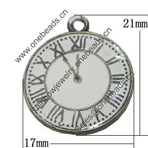 Pendant, Zinc Alloy Jewelry Findings, Flat Round 17x21mm, Sold by Bag