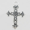 Pendant, Zinc Alloy Jewelry Findings, Cross 40x60mm, Sold by Bag