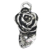 Pendant, Zinc Alloy Jewelry Findings, Flower 9x19mm, Sold by Bag