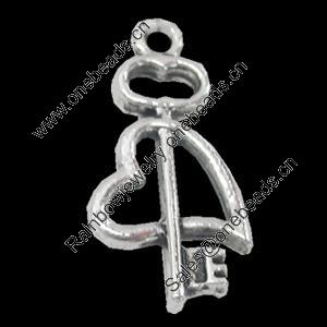Pendant, Zinc Alloy Jewelry Findings, 12x22mm, Sold by Bag