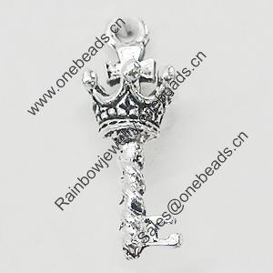 Pendant, Zinc Alloy Jewelry Findings, 7x23mm, Sold by Bag