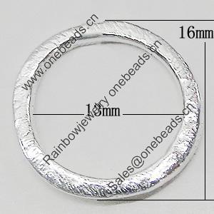 Donut, Zinc Alloy Jewelry Findings, O:16mm I:13mm, Sold by Bag