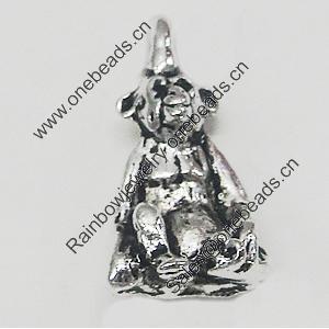 Pendant, Zinc Alloy Jewelry Findings, Animal 8x17mm, Sold by Bag
