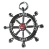 Zinc Alloy Charm/Pendant with Crystal, 19x23mm, Sold by PC