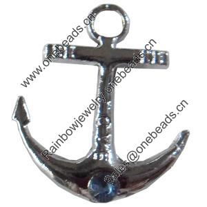 Zinc Alloy Charm/Pendant with Crystal, 18x22mm, Sold by PC