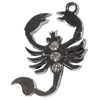 Zinc Alloy Charm/Pendant with Crystal, 18x28mm, Sold by PC