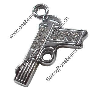 Zinc Alloy Connector with Crystal, 25x33mm, Sold by PC