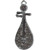 Zinc Alloy Charm/Pendant with Crystal, 13x35mm, Sold by PC