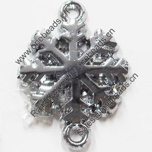 Zinc Alloy Connector, Snow, 19x25mm, Sold by PC