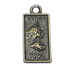 Pendant, Zinc Alloy Jewelry Findings, Rectangle 6x15mm, Sold by Bag