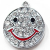 Zinc Alloy Charm/Pendant with Crystal, 20x23mm, Sold by PC