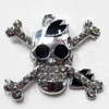 Zinc Alloy Charm/Pendant with Crystal, 28x26mm, Sold by PC
