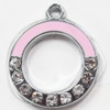Zinc Alloy Charm/Pendant with Crystal, 20x24mm, Sold by PC