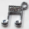 Zinc Alloy Charm/Pendant with Crystal, 10x12mm, Sold by PC