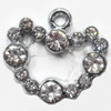 Zinc Alloy Charm/Pendant with Crystal, Heart, 16x15mm, Sold by PC