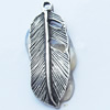 Pendant, Zinc Alloy Jewelry Findings, Leaf, 8x25mm, Sold by Bag