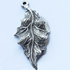 Pendant, Zinc Alloy Jewelry Findings, Leaf, 14x28mm, Sold by Bag