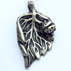 Pendant, Zinc Alloy Jewelry Findings, Leaf, 13x23mm, Sold by Bag