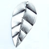 Pendant, Zinc Alloy Jewelry Findings, Leaf, 18x34mm, Sold by Bag