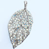 Pendant, Zinc Alloy Jewelry Findings, Leaf, 19x40mm, Sold by Bag