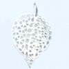 Pendant, Zinc Alloy Jewelry Findings, Leaf, 23x38mm, Sold by Bag