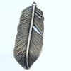 Pendant, Zinc Alloy Jewelry Findings, Leaf, 16x41mm, Sold by Bag