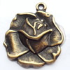 Pendant, Zinc Alloy Jewelry Findings, Flower, 23x25mm, Sold by Bag