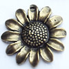 Pendant, Zinc Alloy Jewelry Findings, Flower, 26mm, Sold by Bag