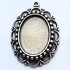 Zinc Alloy Pendant Settings, Outside diameter:21x30mm, Interior diameter:13x18mm, Sold by Bag