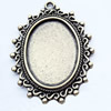 Zinc Alloy Pendant Settings, Outside diameter:30x38mm, Interior diameter:18x25mm, Sold by Bag