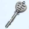 Pendant, Zinc Alloy Jewelry Findings, Key, 20x57mm, Sold by Bag