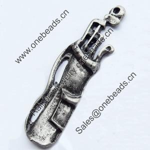 Pendant, Zinc Alloy Jewelry Findings, 11x42mm, Sold by Bag