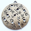 Pendant, Zinc Alloy Jewelry Findings, 39x43mm, Sold by Bag