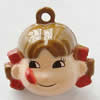 Brass Enamel Small Bell Charm, Lead-free 22x17x16.5mm, Hole:about 2mm, Sold by PC