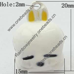 Brass Enamel Small Bell Charm, Lead-free 20x15x16mm, Hole:about 2mm, Sold by PC