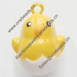 Brass Enamel Small Bell Charm, Lead-free 21x19x15mm Hole:about 2.5mm, Sold by PC
