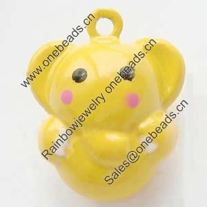 Brass Enamel Small Bell Charm, Lead-free 20x20x13.5mm Hole:about 2mm, Sold by PC