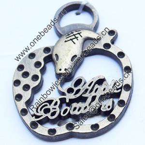 Pendant, Zinc Alloy Jewelry Findings, 24x32mm, Sold by Bag