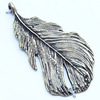 Pendant, Zinc Alloy Jewelry Findings, Leaf, 24x47mm, Sold by Bag